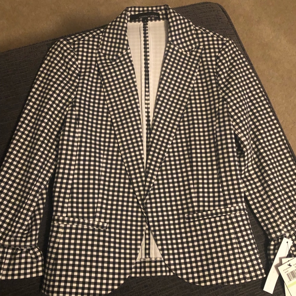 Black and white blazer